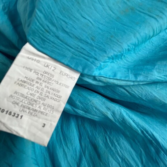 Vintage David Warren New York Womens Blue Green Geo Pattern Shift Dress Size 10 - Picture 4 of 11